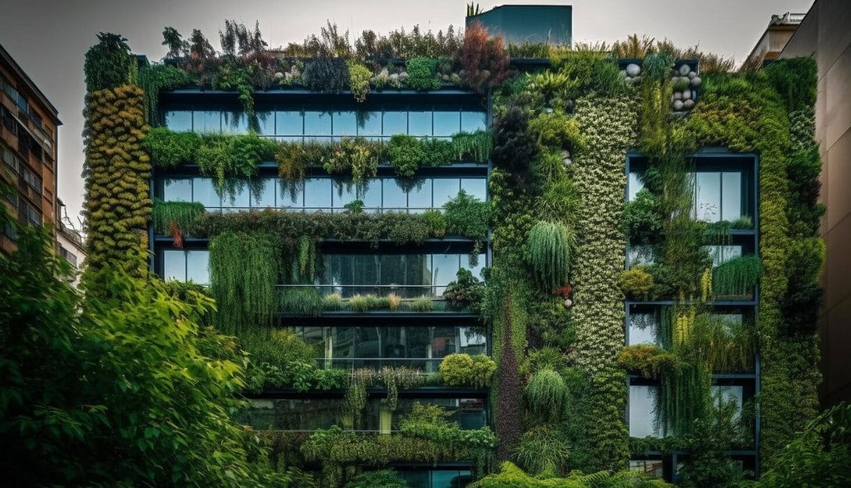 Sustainable home architecture focused on energy efficiency and environmental responsibility