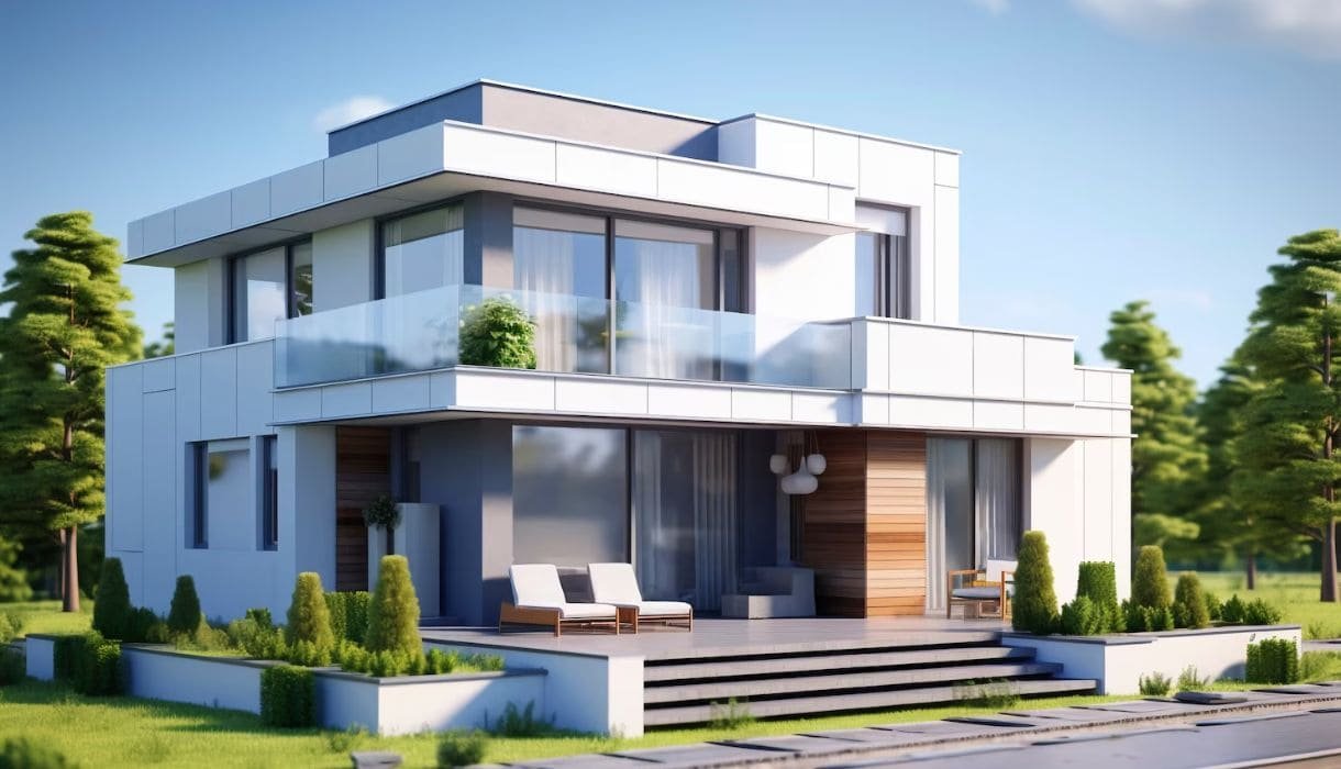 Residential architecture designed according to Vastu principles for harmonious living